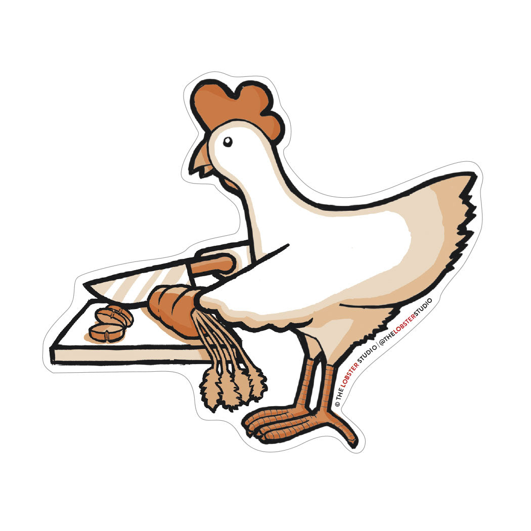 Creative Chicken Chopping Vinyl Sticker