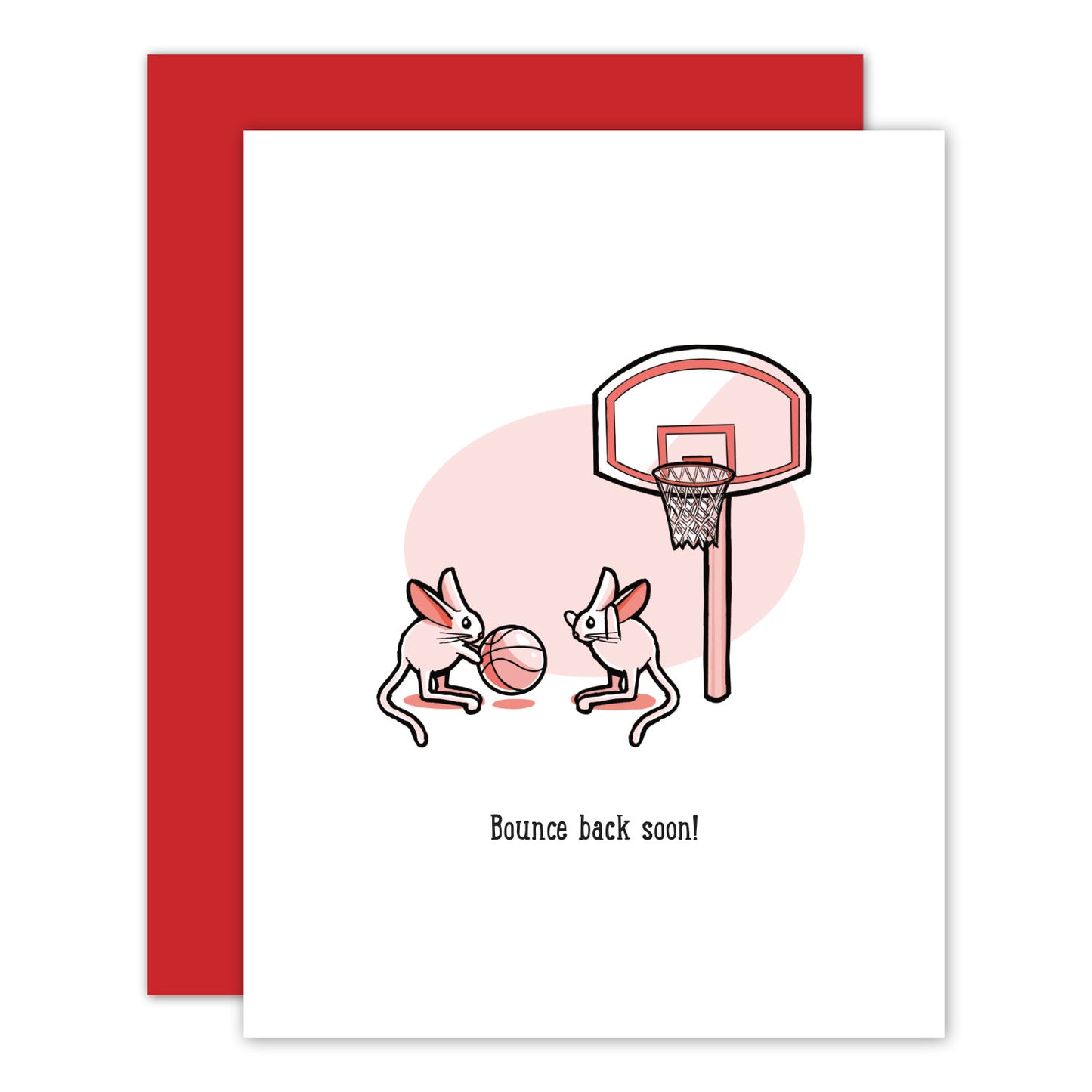 Sporty Kangaroo Mice Get Well Card