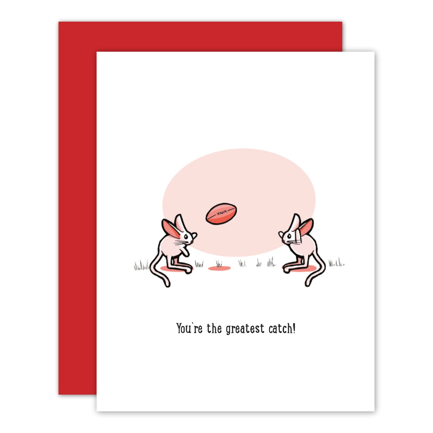Sporty Kangaroo Mice Love Card