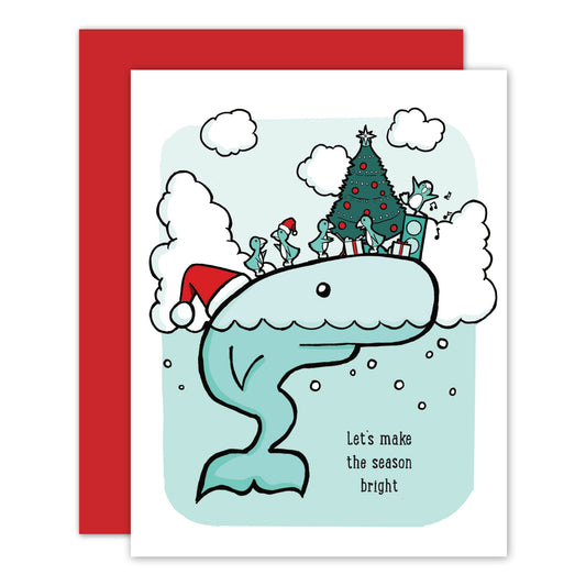 Penguin and Whale Holiday Card