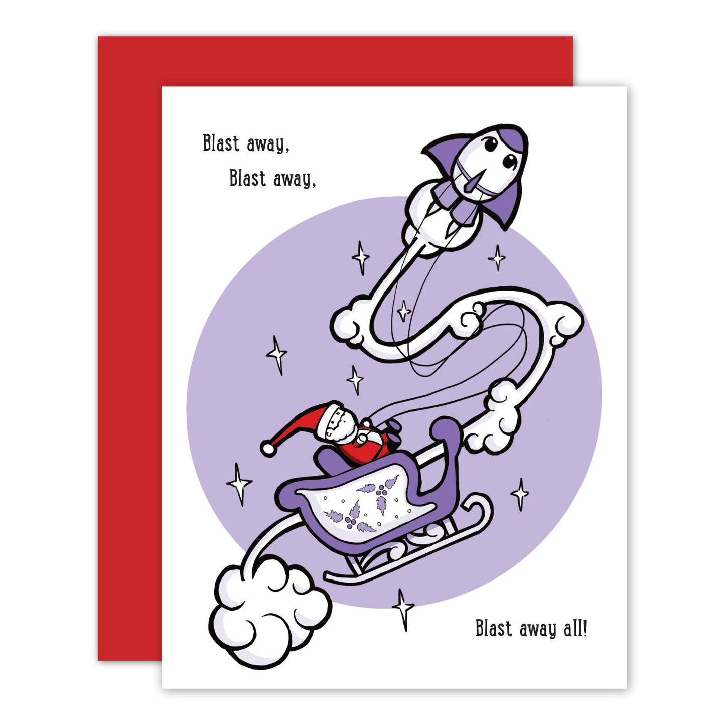 Space Shuttle and Santa Holiday Card