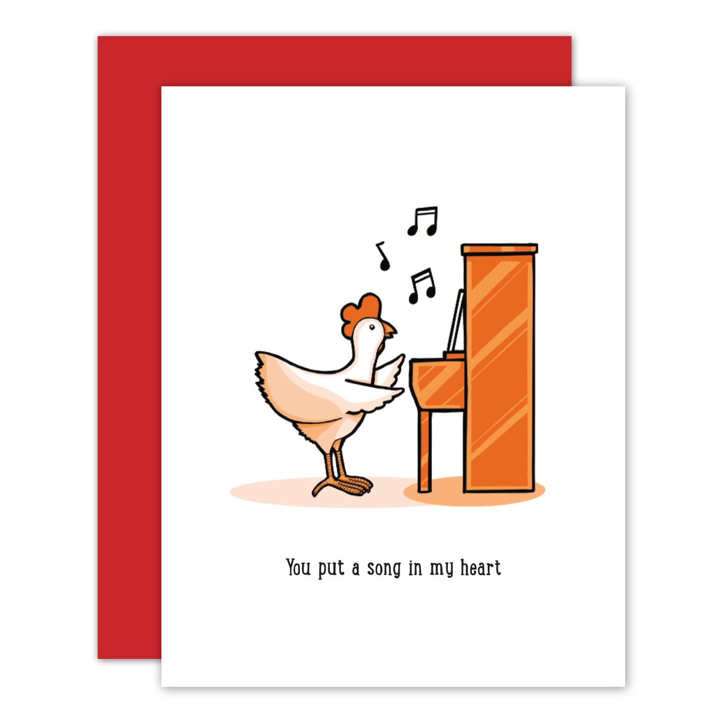 Creative Chicken Piano Love Card