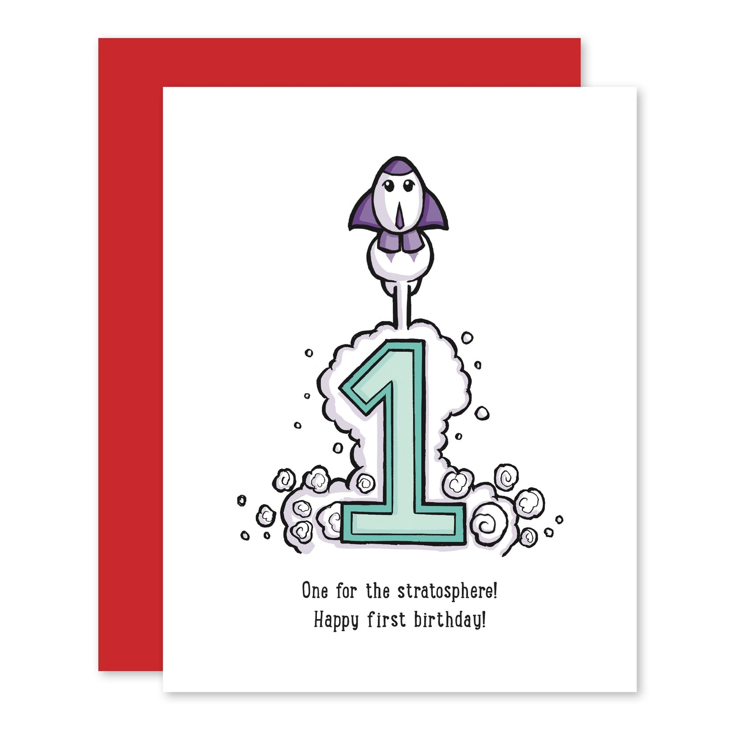 Adventurous Space Shuttle First Birthday Card