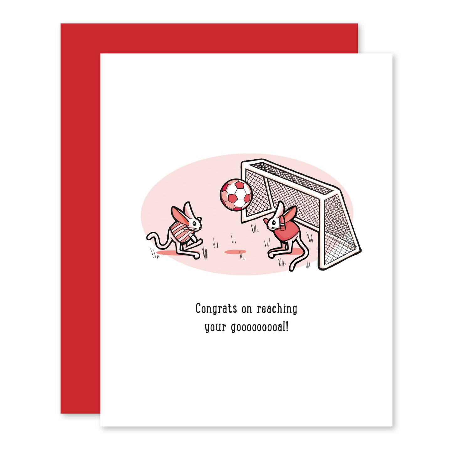 Sporty Kangaroo Mice Soccer Goal Card