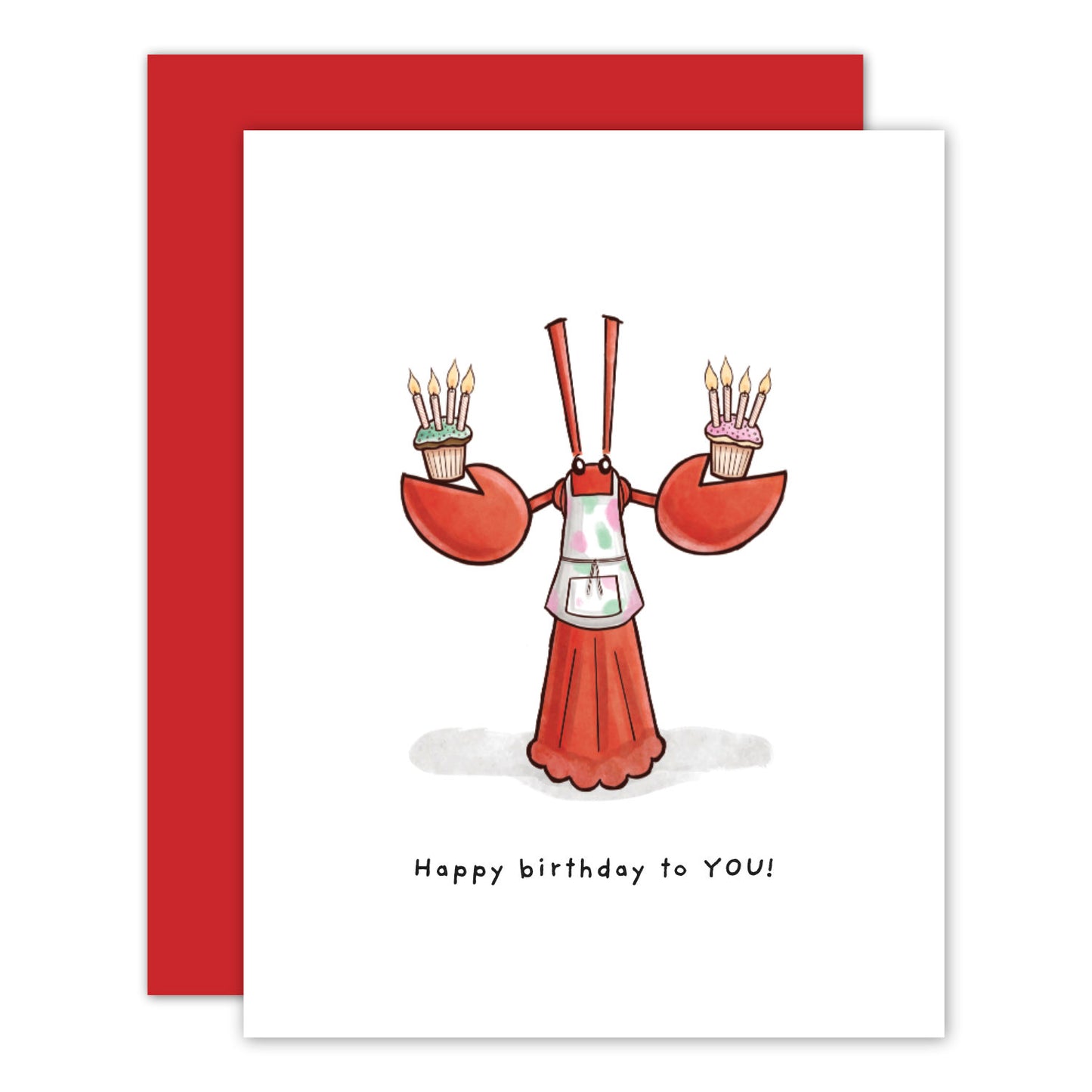 Little Lobster Cupcake Birthday Card