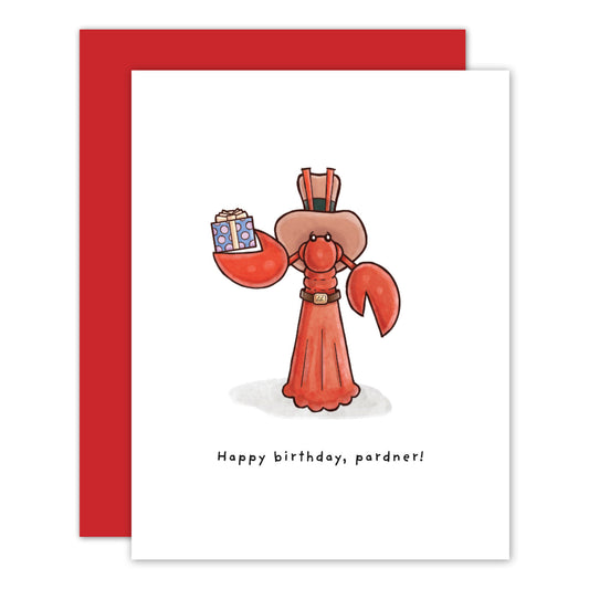 Little Lobster Cowboy Birthday Card