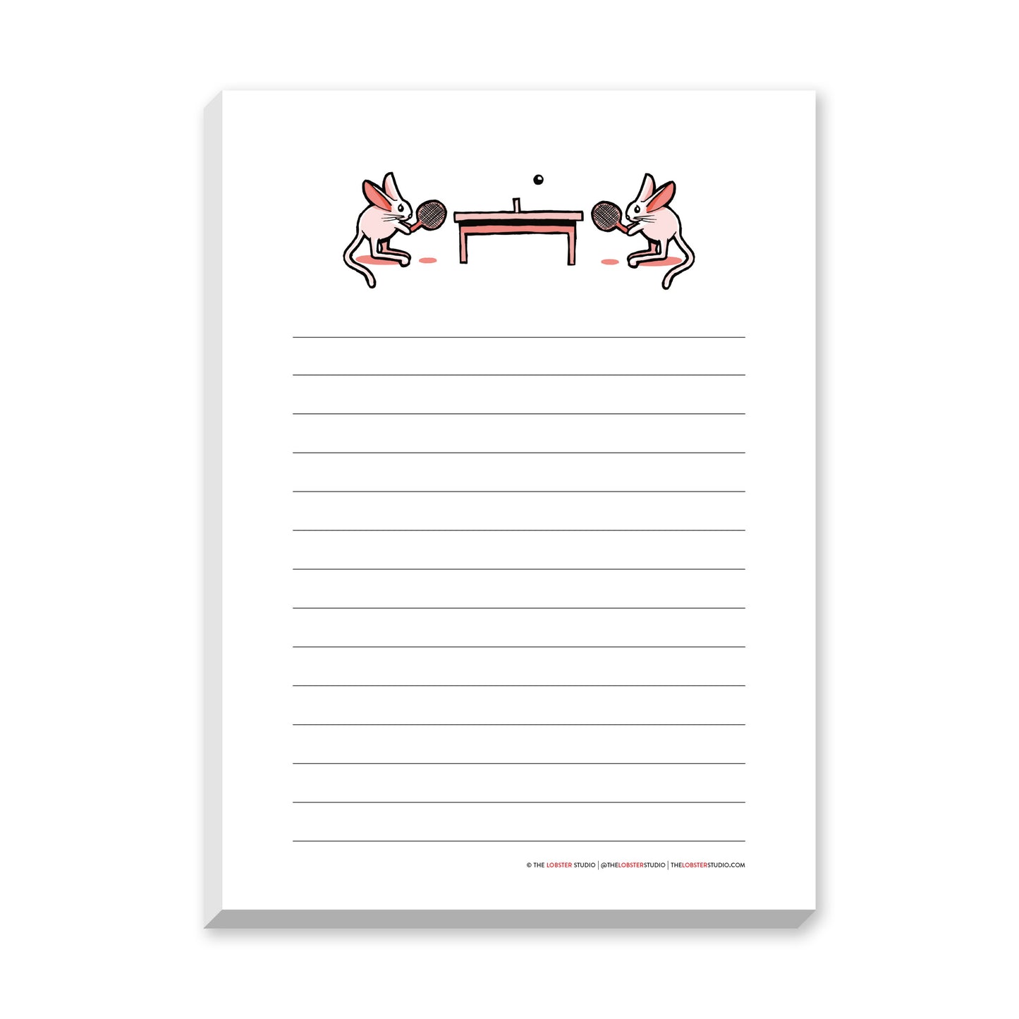 Sporty Kangaroo Mice Playing Table Tennis Notepad