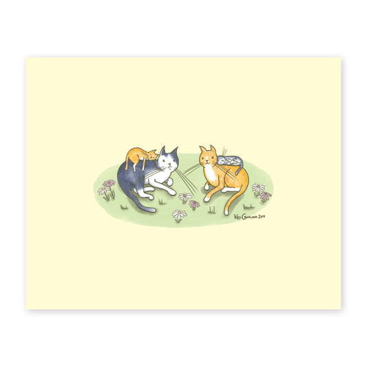 Fred + Nym + Sleeping Kittens — Art Print