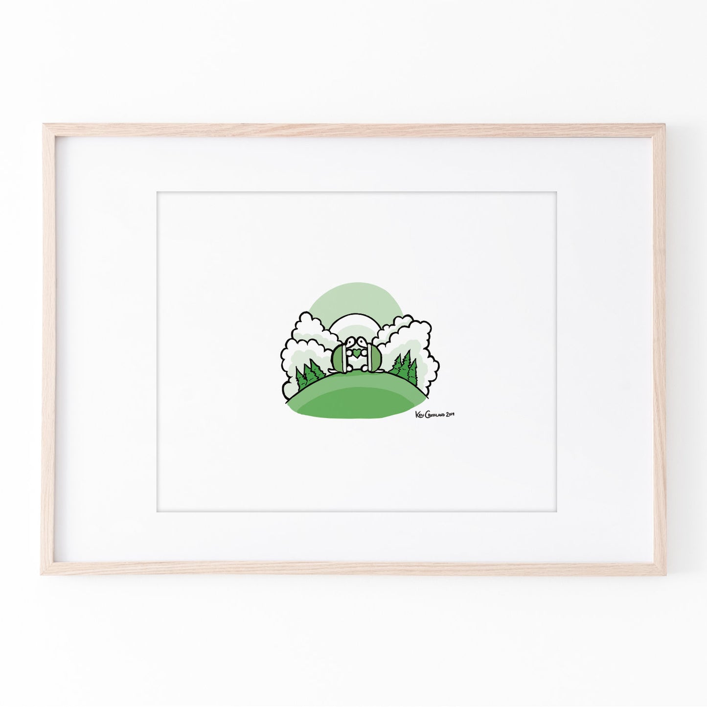 Daydreaming Turtles in Love — Art Print
