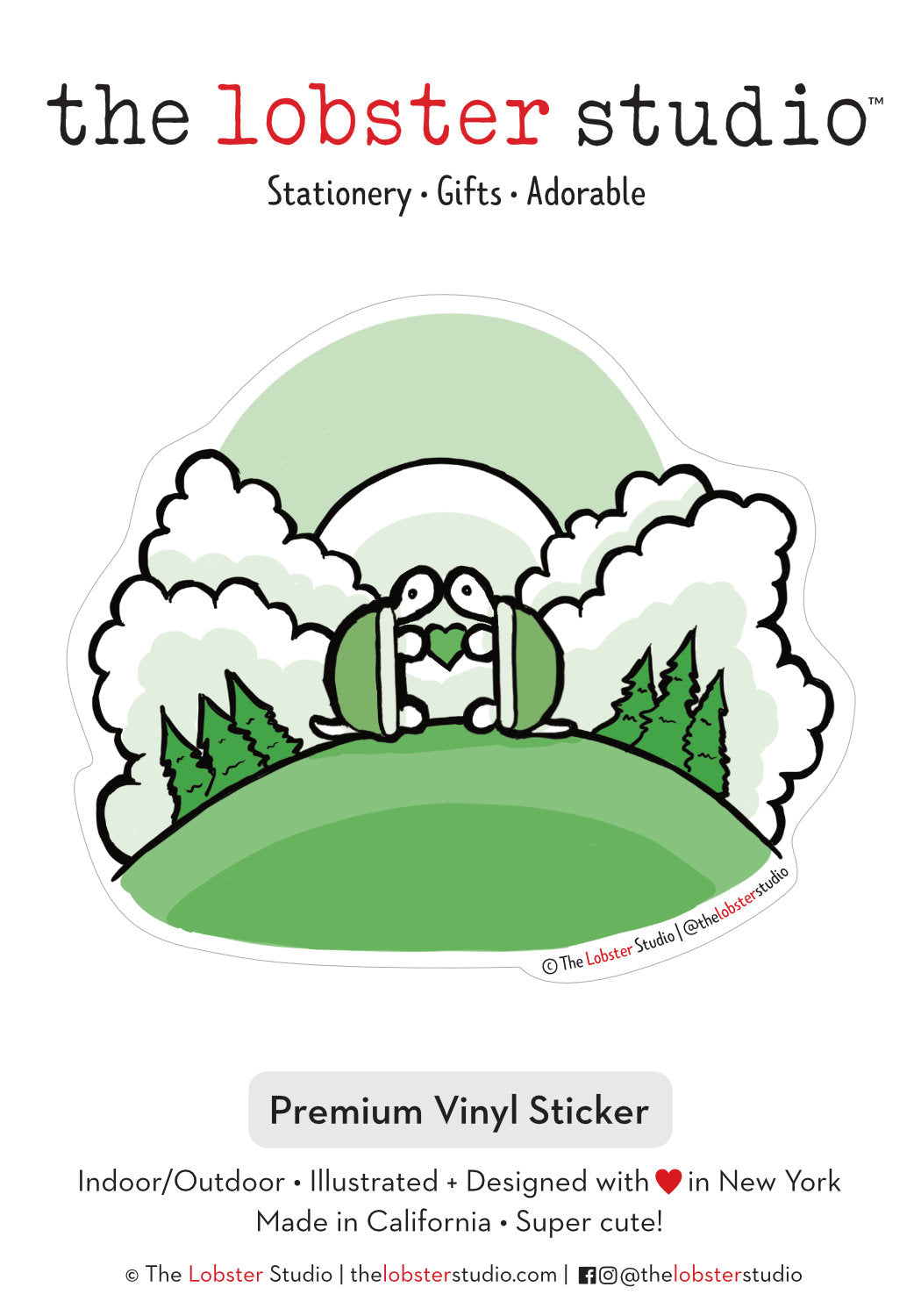 Daydreaming Turtles in Love Vinyl Sticker