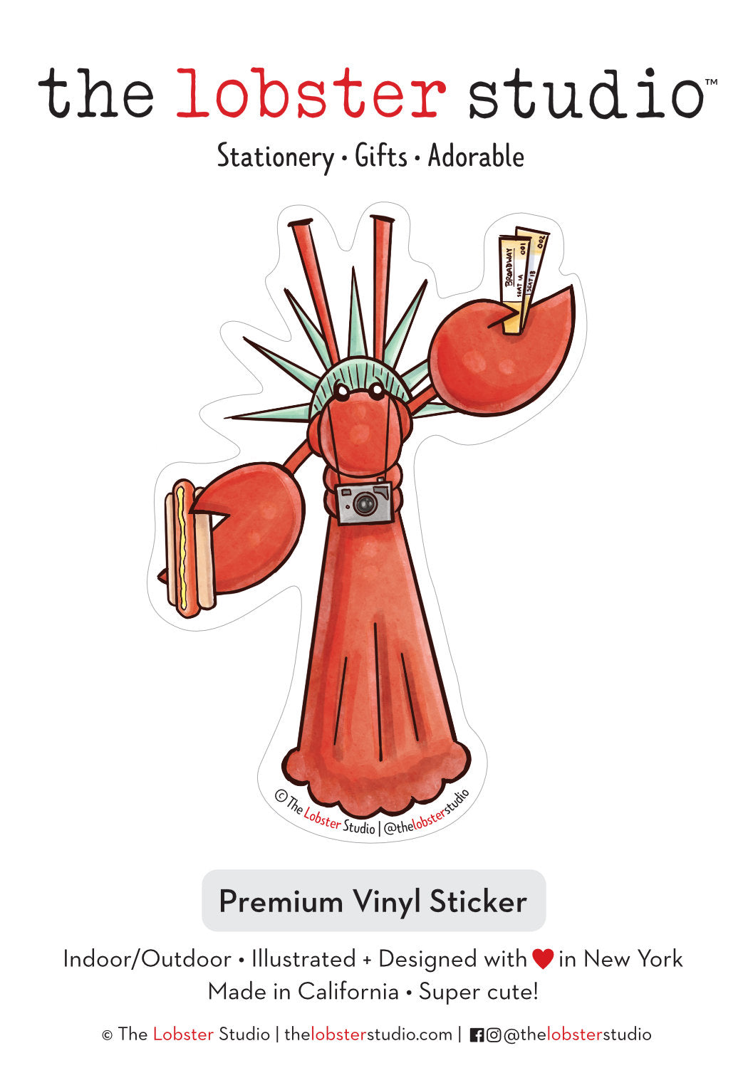 Little Lobster New York Vinyl Sticker