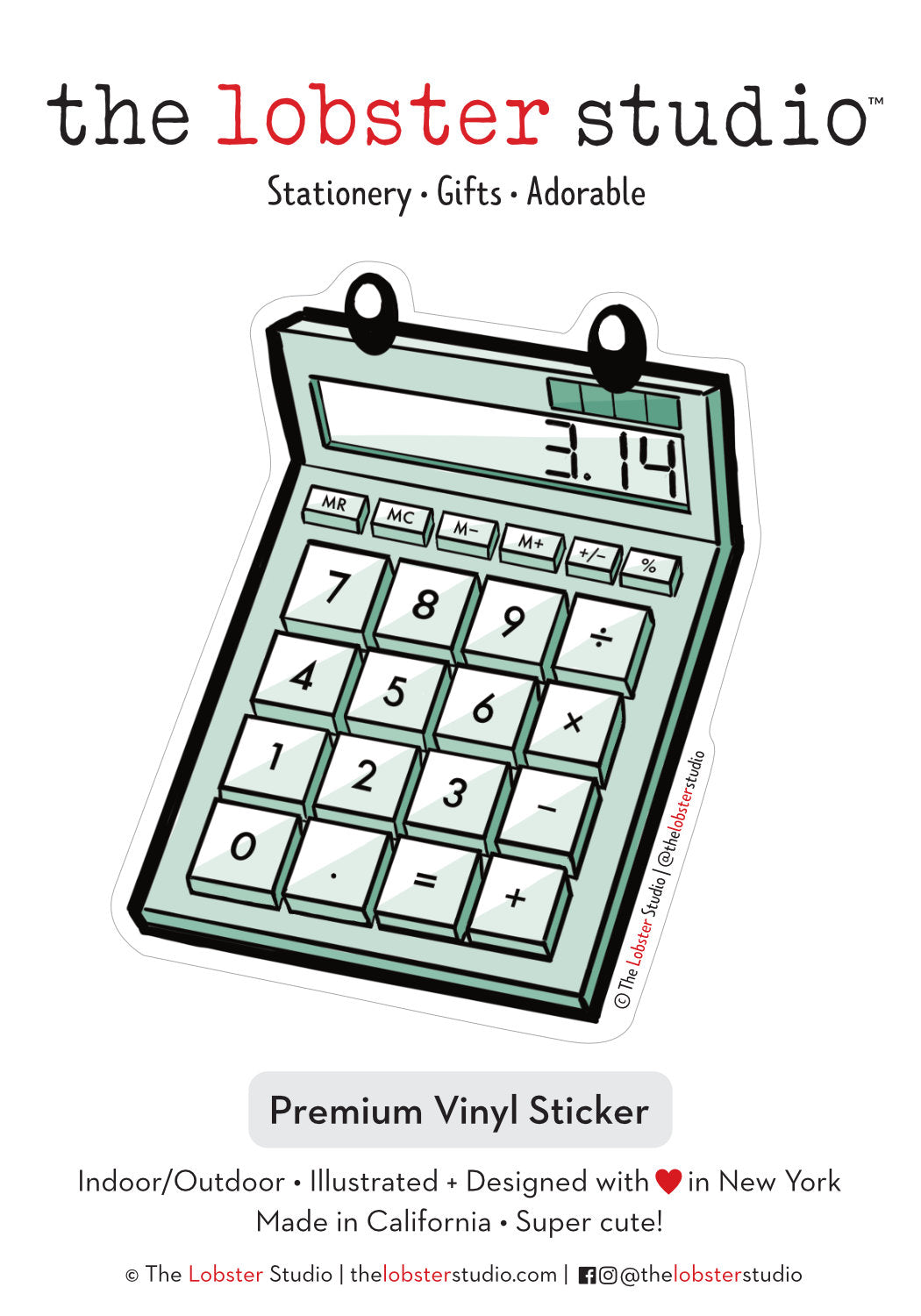 Theater of the Obsolete Calculator Vinyl Sticker