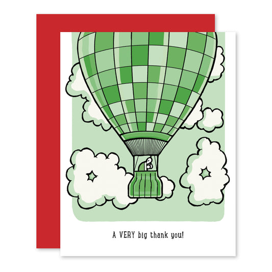 Daydreaming Turtle Hot Air Balloon Big Thanks Card
