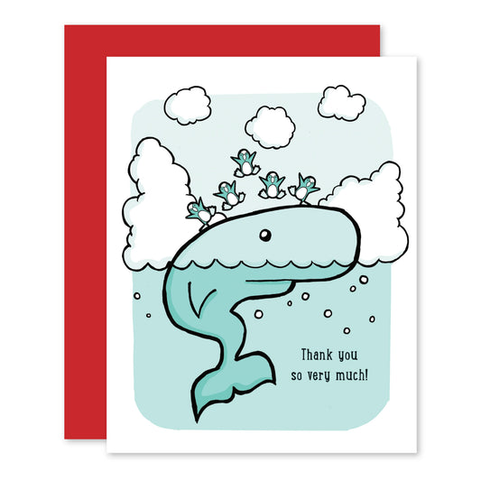 Whale and Penguin Thank You Card