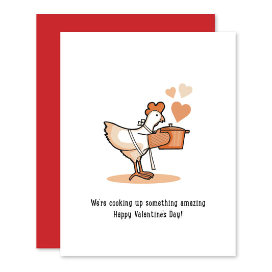 Creative Chicken Dutch Oven Valentine's Day Card