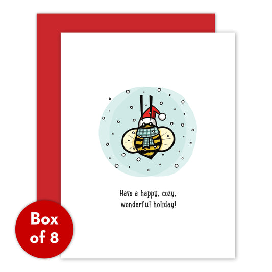 Cozy Bee Holiday Card — Box of 8