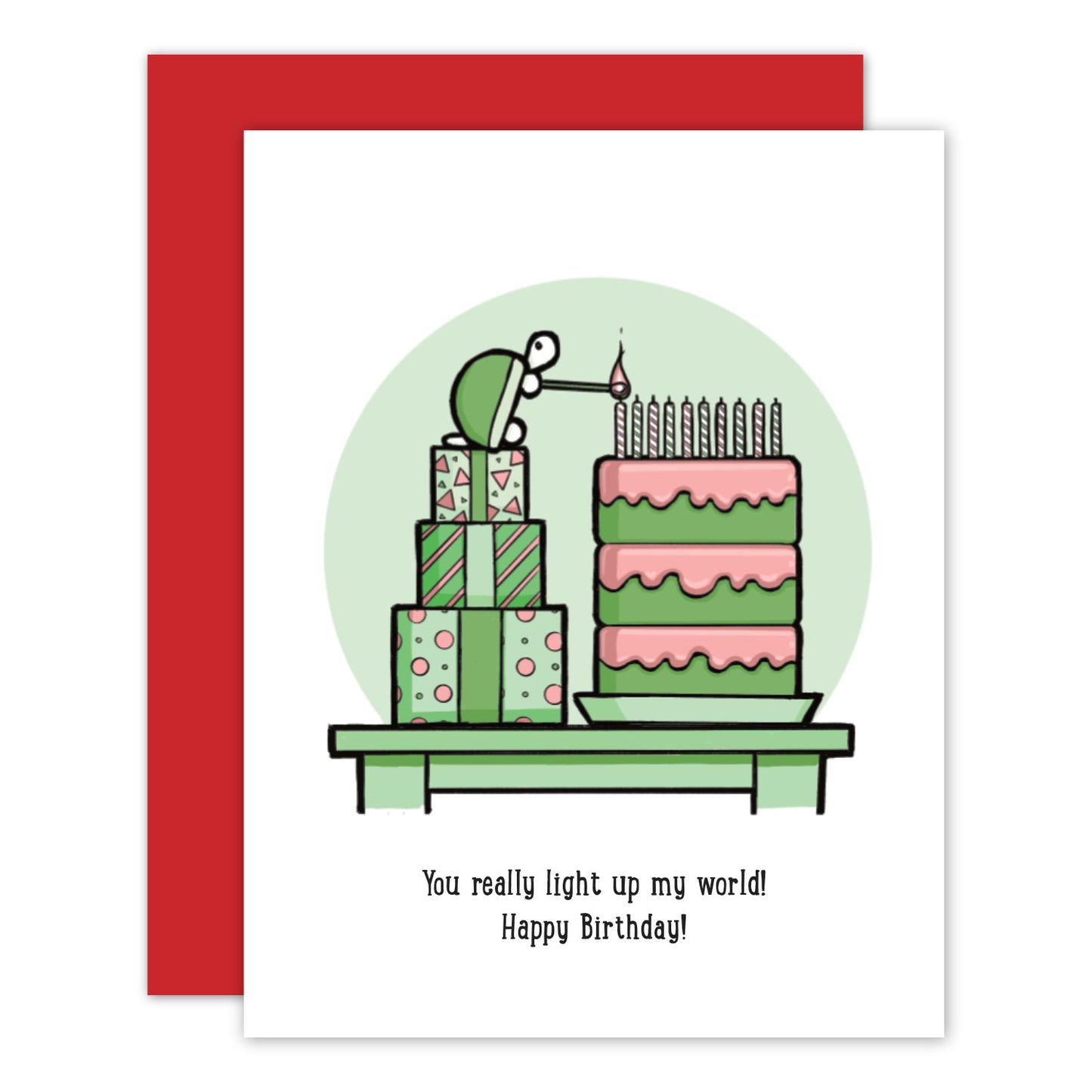 Daydreaming Turtle Birthday Cake Card