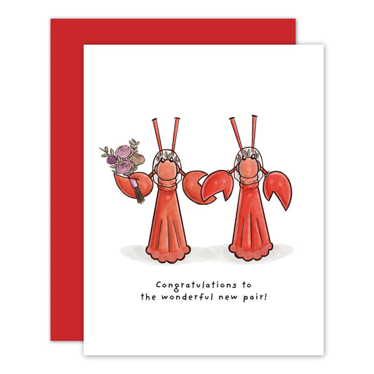 Little Lobster Wedding Card (Mrs. & Mrs.)