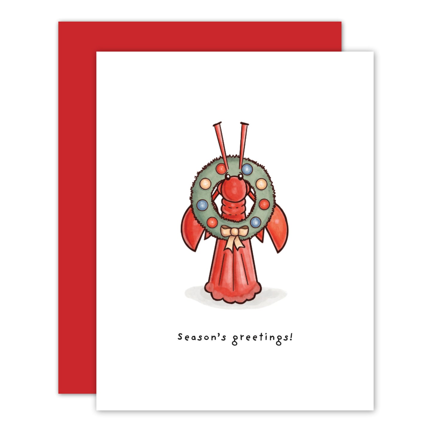 Little Lobster Holiday Wreath Card