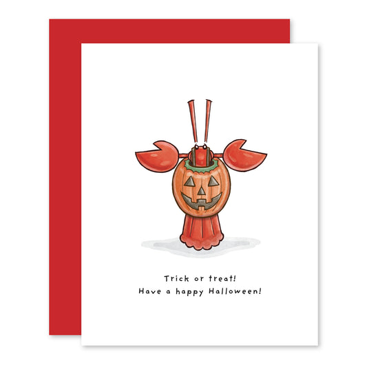 Little Lobster Halloween Pumpkin Card