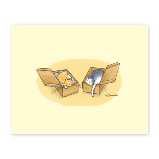 Fred + Nym + Sleeping in Boxes — Art Print