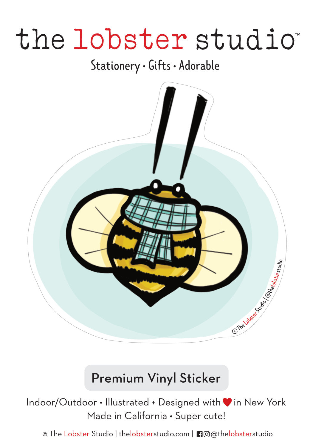 Cozy Bee Vinyl Sticker