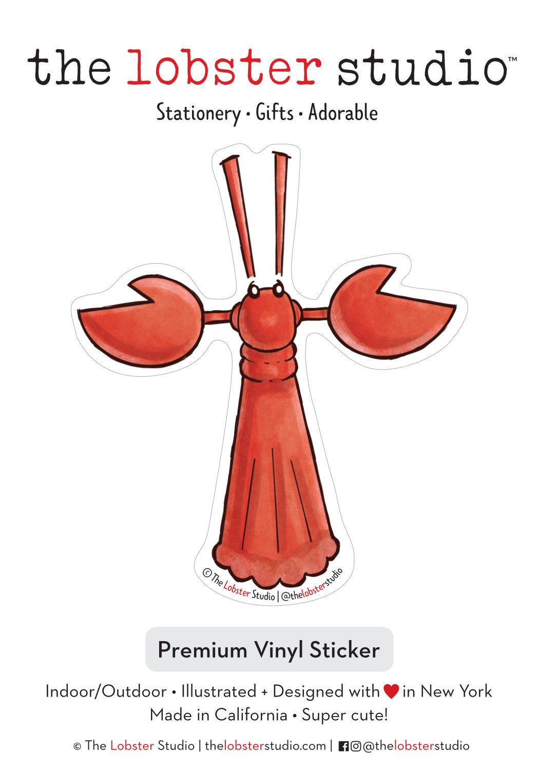 Little Lobster Hug Vinyl Sticker